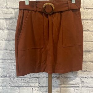 NWT Altar'd State Rust copper Belted Mini Skirt Tortoise Buckle Size M